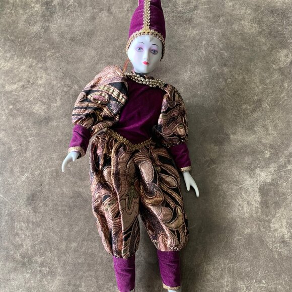 VINTAGE Porcelain Harlequin Bendable Doll Collectable - Picture 8 of 14
